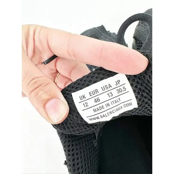 Balenciaga Phantom Black Mesh Lace Up Low Top Sneakers Size 46 - Picture 6 of 11